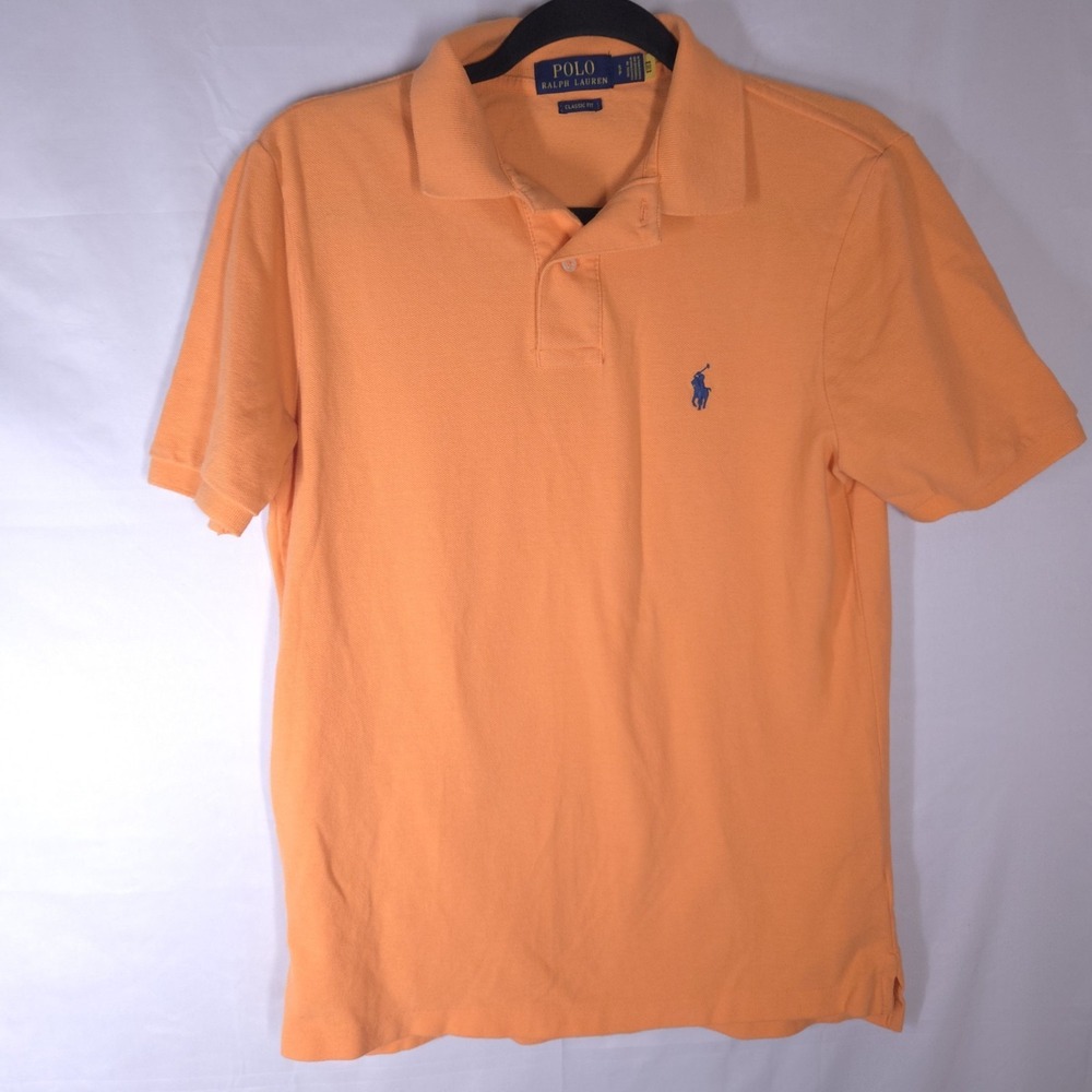 Polo Ralph Lauren Polo Shirt Mens Small Orange Classic Fit Preppy Golf Cotton
